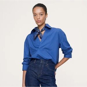 NWT! Banana Republic Blue Long-Sleeve Popover Tunic Shirt - Medium